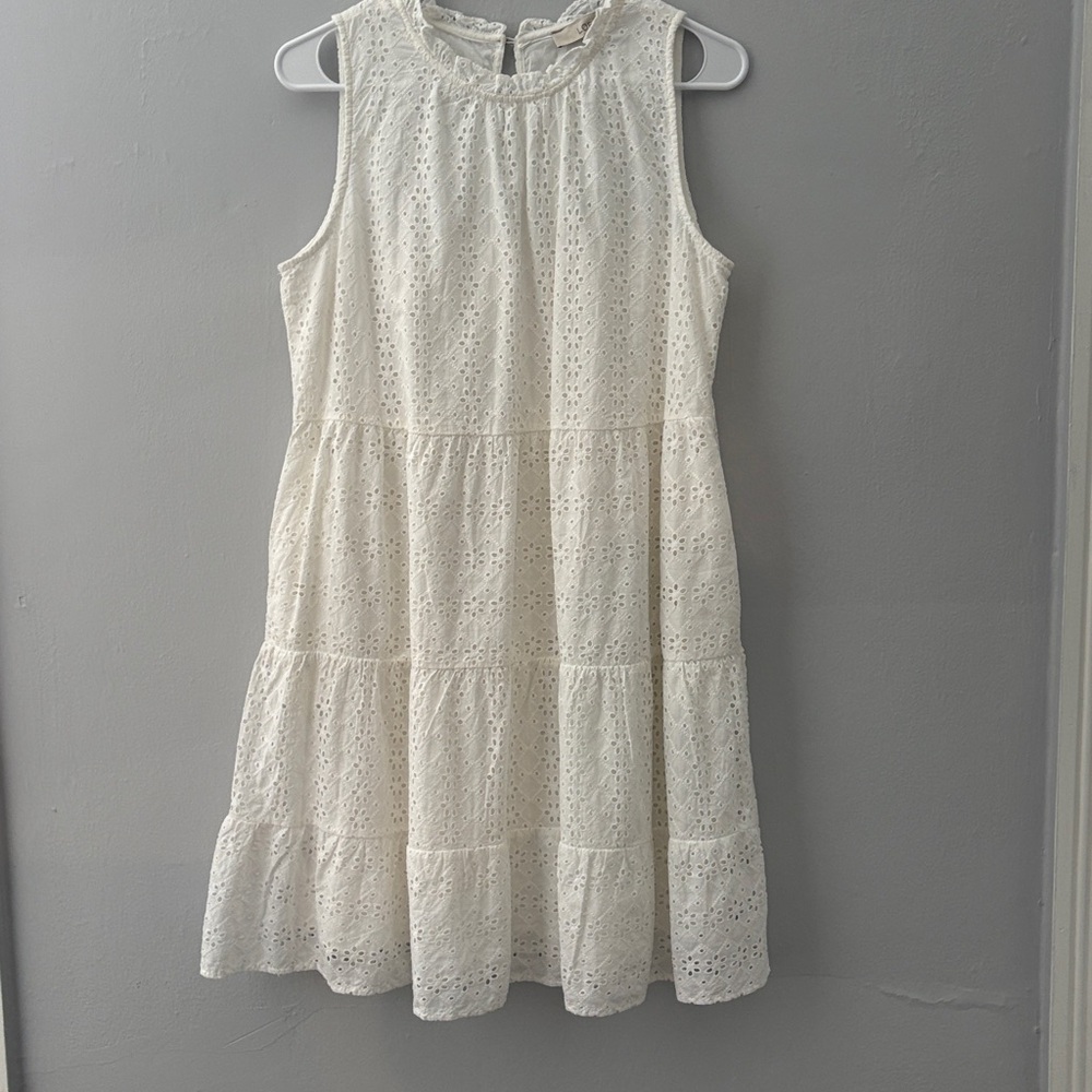 LOFT White Lace Formal Dress